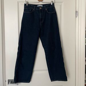 ZARA dark navy straight denim